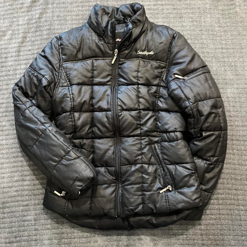 Y2k Southpole Puffer Jacket Women's Large Quilted Vintage Bomber Style